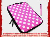 Emartbuy? Rosa-Stylus   Tupfen Rosa / Wei? Water Resistant Neoprene Soft Zip Case Tasche H?lle