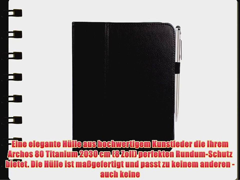 DURAGADGET`s PU-Leder Schutzh?lle mit integrierter Standfunktion f?r Archos 80 Titanium Tablet