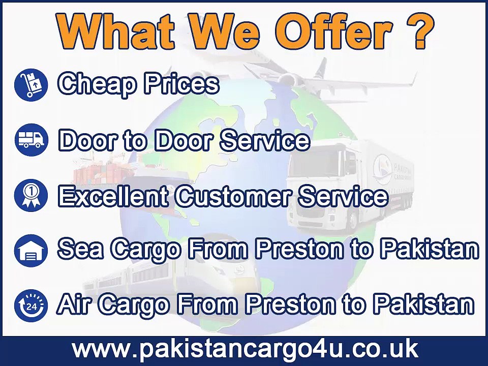 Preston to Pakistan air & sea cargo, gifts, parcels, courier, low prices