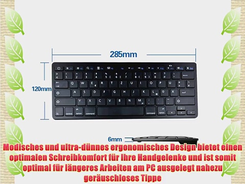 Ultra-Slim Deutsche Wireless Bluetooth Tastatur Bluetooth 3.0 f?r iPad iPhone Tablet PC Handy