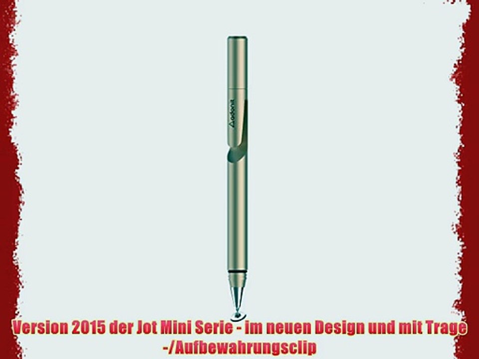Adonit Jot Mini 2.0 Metall Stylus f?r Apple iPad/iPhone inkl. Dampening/Clip/Precision Disc