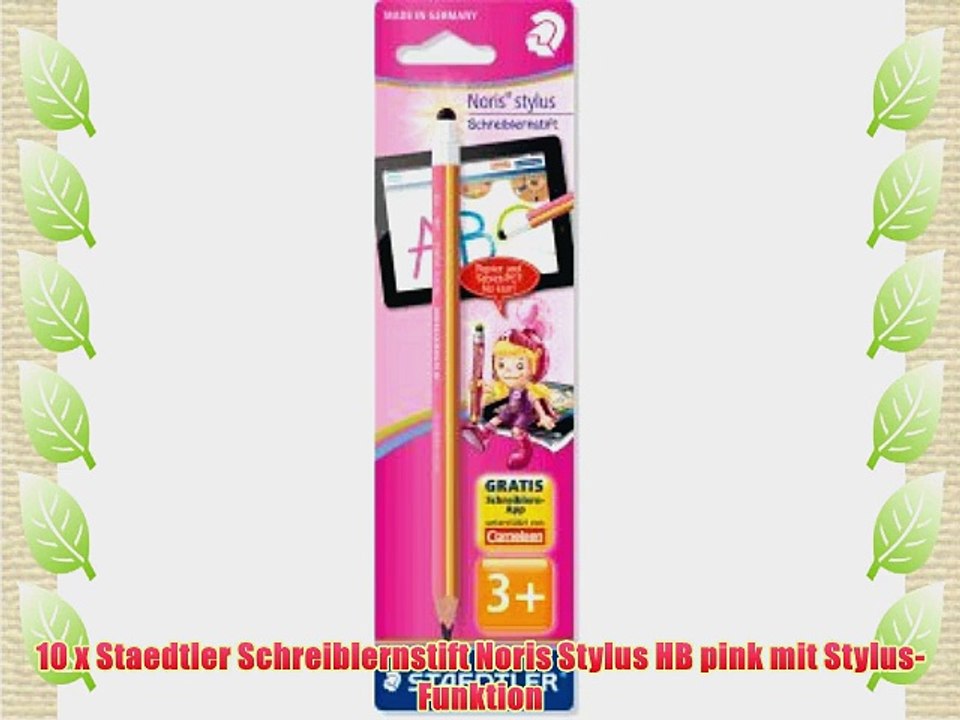 10 x Staedtler Schreiblernstift Noris Stylus HB pink mit Stylus-Funktion