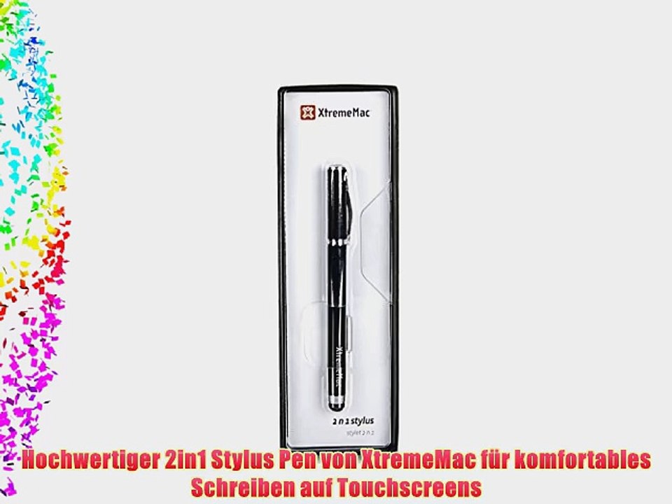 XtremeMac 2in1 Stylus Pen Touchscreen-Stift mit Kugelschreiber f?r Apple iPad und Tablets schwarz