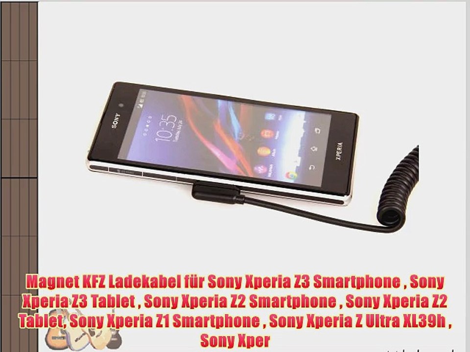 Magnet KFZ Ladekabel f?r Sony Xperia Z3 Smartphone  Sony Xperia Z3 Tablet  Sony Xperia Z2 Smartphone