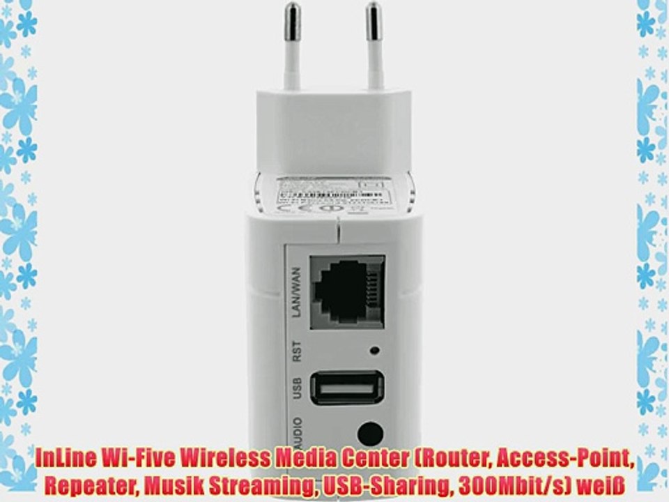 InLine Wi-Five Wireless Media Center (Router Access-Point Repeater Musik Streaming USB-Sharing