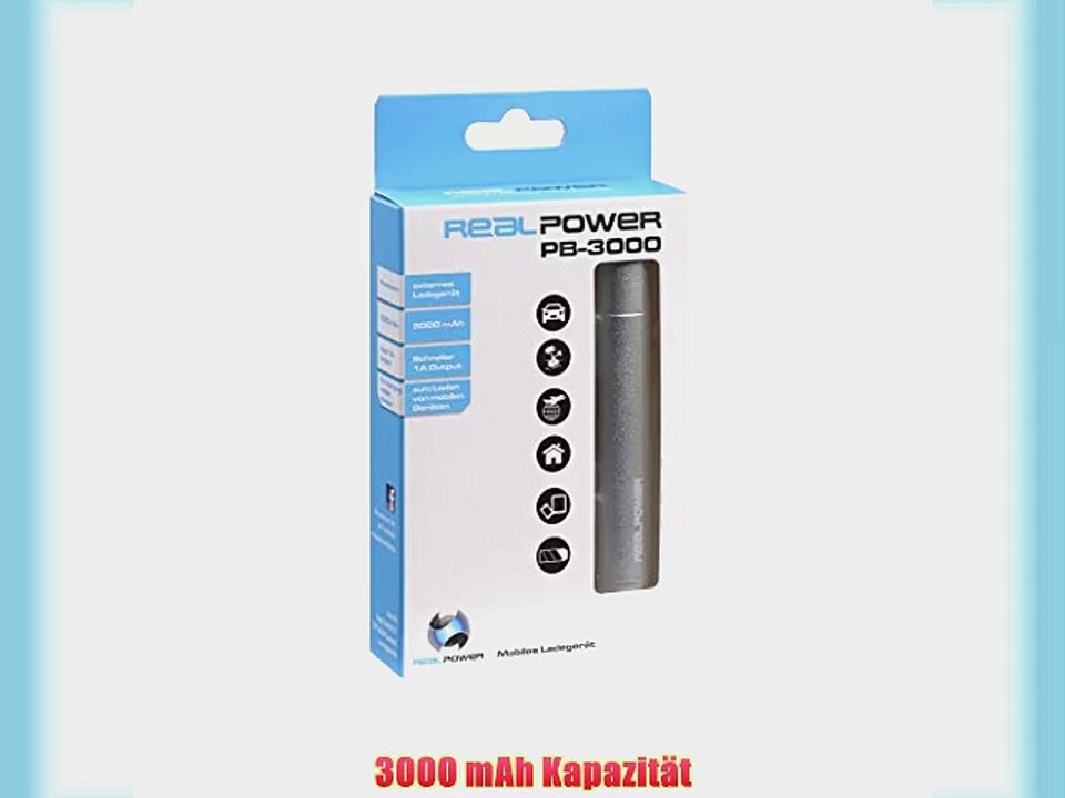 Realpower 134506 Powerbank PB3000 externe Akku-Ladeger?t (3000mAh USB) silber