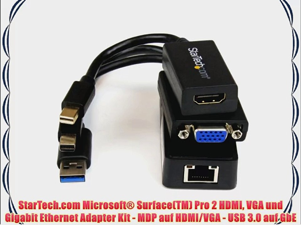 StarTech.com Microsoft? Surface(TM) Pro 2 HDMI VGA und Gigabit Ethernet Adapter Kit - MDP auf