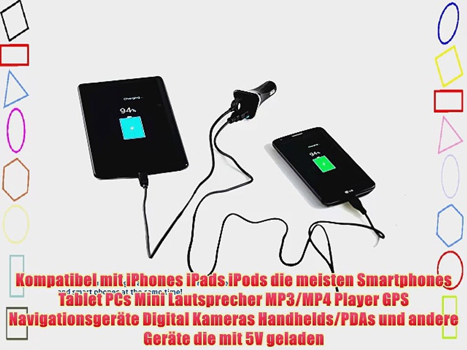 Navitech 3 Micro USB 52AMP (520mah) Kompaktes Design Autoladeger?t KFZ Ladeger?t Car Charger
