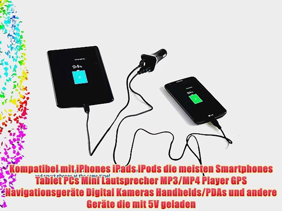 Navitech 3 Micro USB 52AMP (520mah) Kompaktes Design Autoladeger?t / KFZ Ladeger?t / Car Charger
