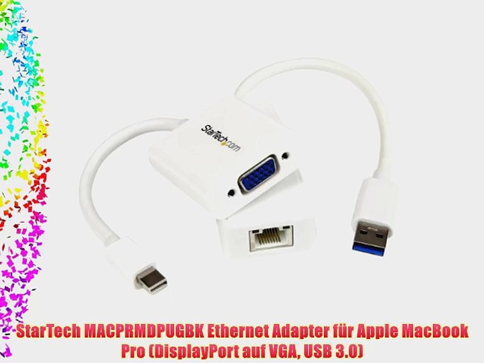 StarTech MACPRMDPUGBK Ethernet Adapter f?r Apple MacBook Pro (DisplayPort auf VGA USB 3.0)