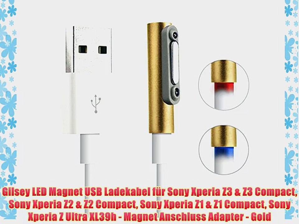 Gilsey LED Magnet USB Ladekabel f?r Sony Xperia Z3