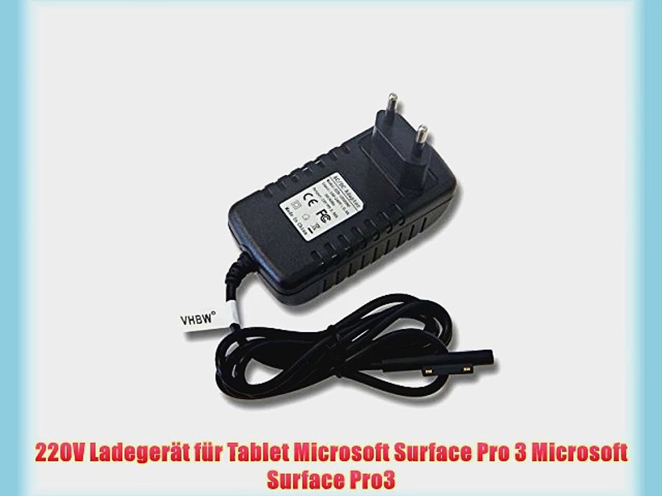 vhbw 220V Netzteil Ladeger?t Ladekabel f?r Tablet Netbook Pad Microsoft Surface Pro 3 Surface