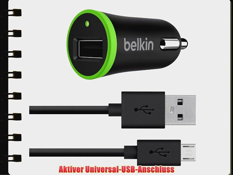 Belkin Unicar Charger KfZ-Ladeger?t mit micro-USB-Sync-/Ladekabel (5 Watt/1 A) schwarz