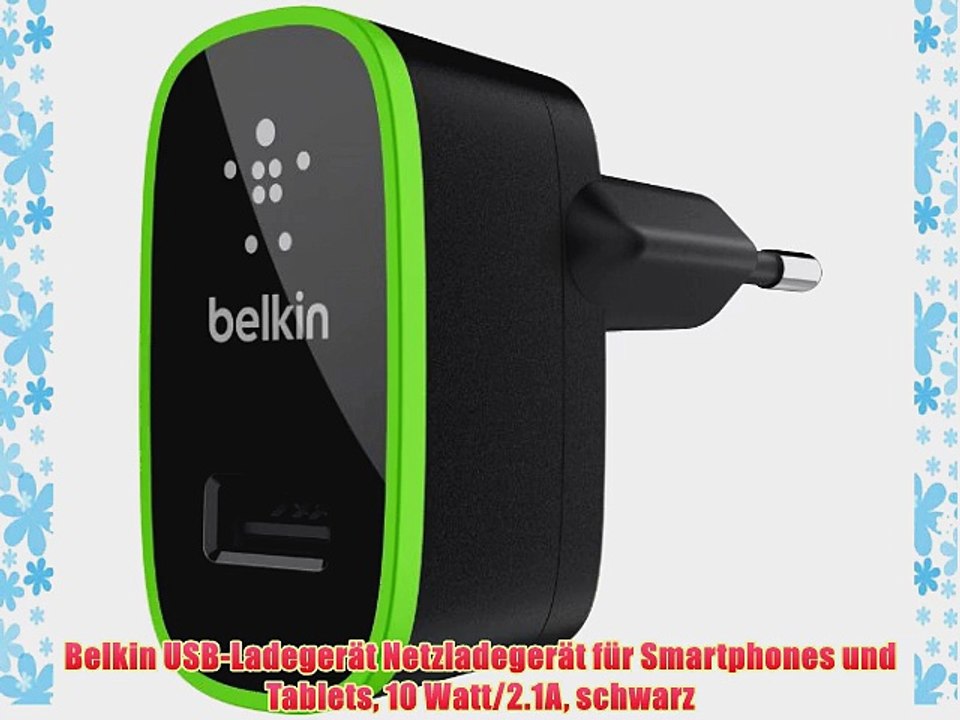 Belkin USB-Ladeger?t Netzladeger?t f?r Smartphones und Tablets 10 Watt/2.1A schwarz