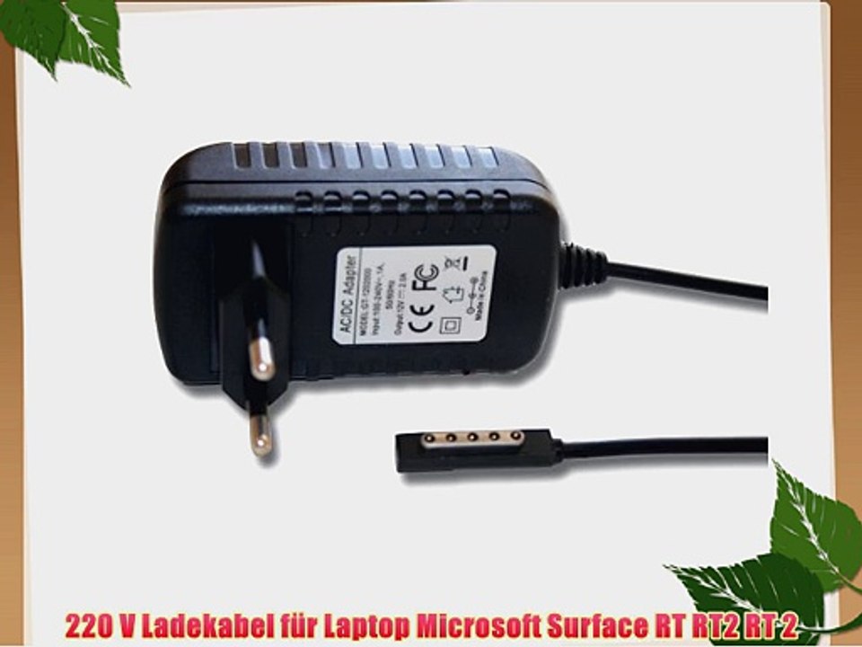 vhbw 220V Netzteil Ladeger?t Ladekabel 24W (12V/2A) f?r Laptop Notebook Pad Tablet Microsoft