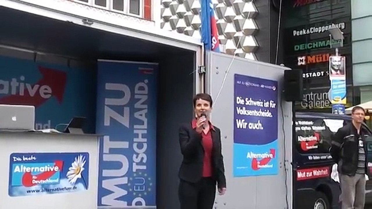 Frauke Petry von der AfD am 25 8 2014 in Dresden.   Alternative für Deutschland   LV Sachsen