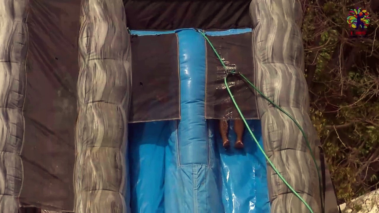Who's this coming down the Biggest Water Slide In Sport! Looks a bit like #CPL15 commentator-turned-big-kid Danny Morrison