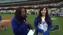 Tiffany SNSD Throws First Pitch for LA Dodgers 130506