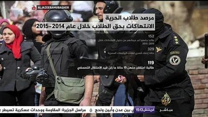 "مرصد طلاب الحرية" يرصد الانتهاكات بحق الطلاب خلال عام ٢٠١٤ -٢٠١٥