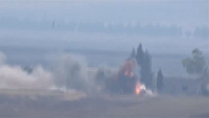 تدمير سيارة ذخيرة للنظام على طريق الزيادة قرقور بحماة