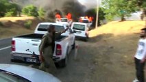 PKK’lı teröristler 3 aracı işte böyle yaktı ! O anlar kamerada