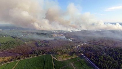 L'incendie de Saint-Jean-d'Illac filmé par un drone