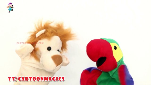 Baa Baa Black Sheep - Funny Lion and Parrot puppets children rhymes Kids Songs