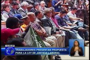 Trabajadores presentan propuesta para la ley de justicia laboral