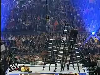 Jeff Hardy Falls Walking Across Ladders