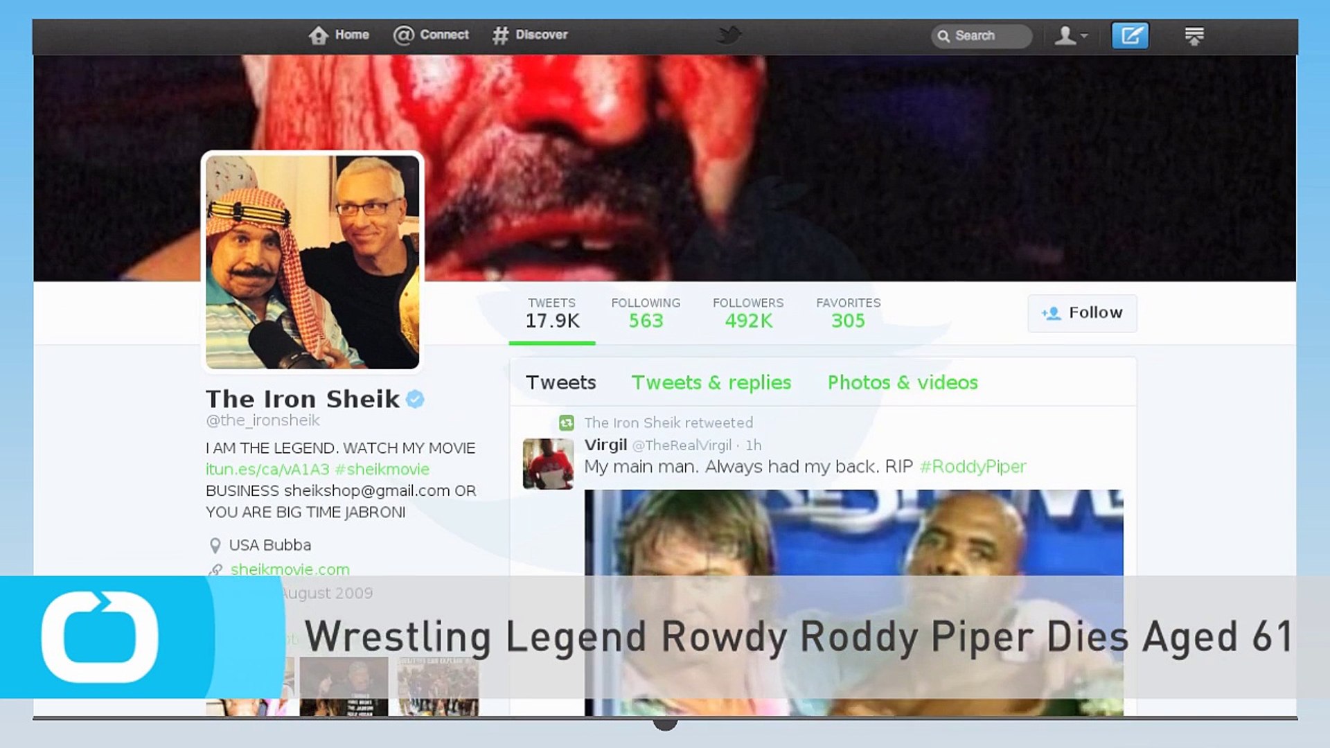 ⁣Wrestling Legend Rowdy Roddy Piper Dies Aged 61