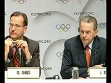 Andrew Jennings asks IOC president Jacque Rogge about Jean-Marie Weber's accreditation