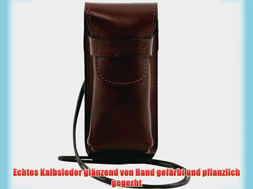 Tuscany Leather Exklusives Brillenetui aus Leder/Smartphone Etui aus Leder Braun