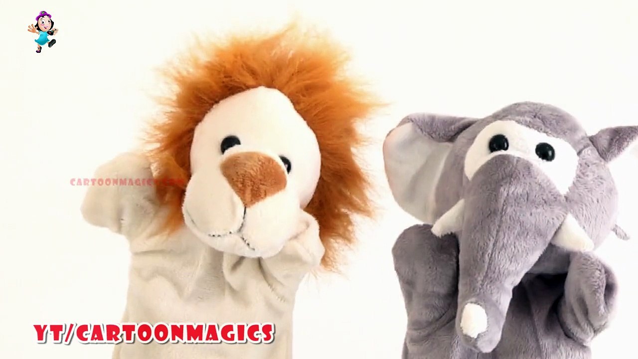 humpty dumpty sat on a wall - Funny  Lion and Elephant puppets children rhymes