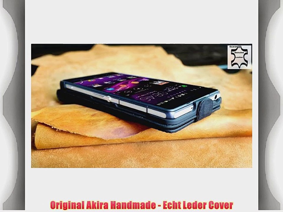 Original Akira Hand Made Echt Leder Sony Xperia Z2 Cover Handgemacht Case Schutzh?lle Etui