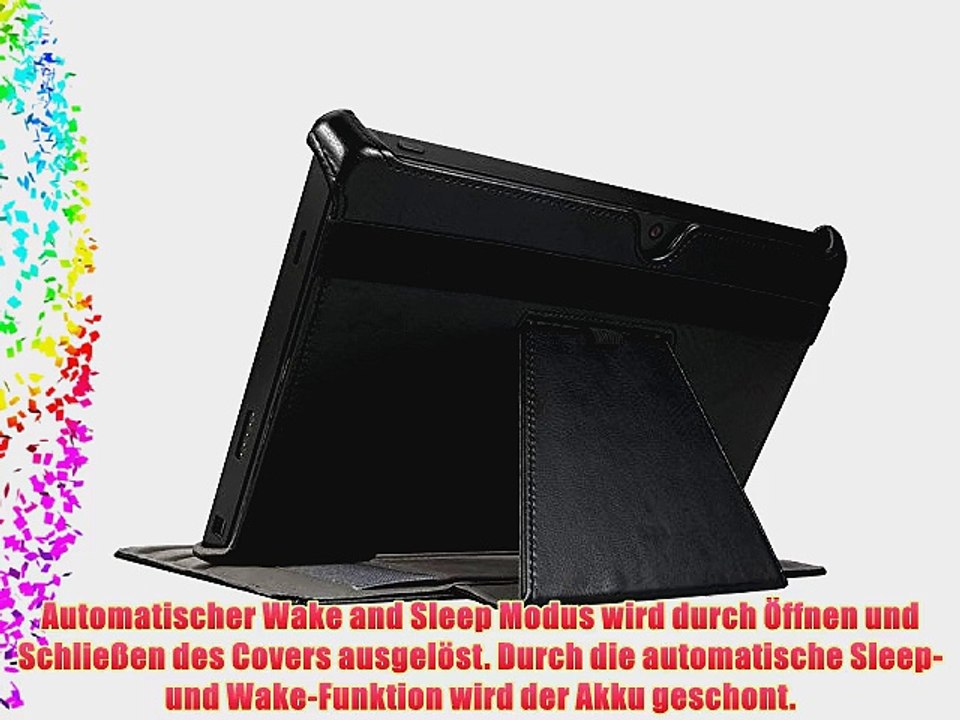 MoKo Microsoft Surface Pro H?lle Case - Echt Leder Slim-Fit Multi-Winkel Folio Cover f?r Microsoft