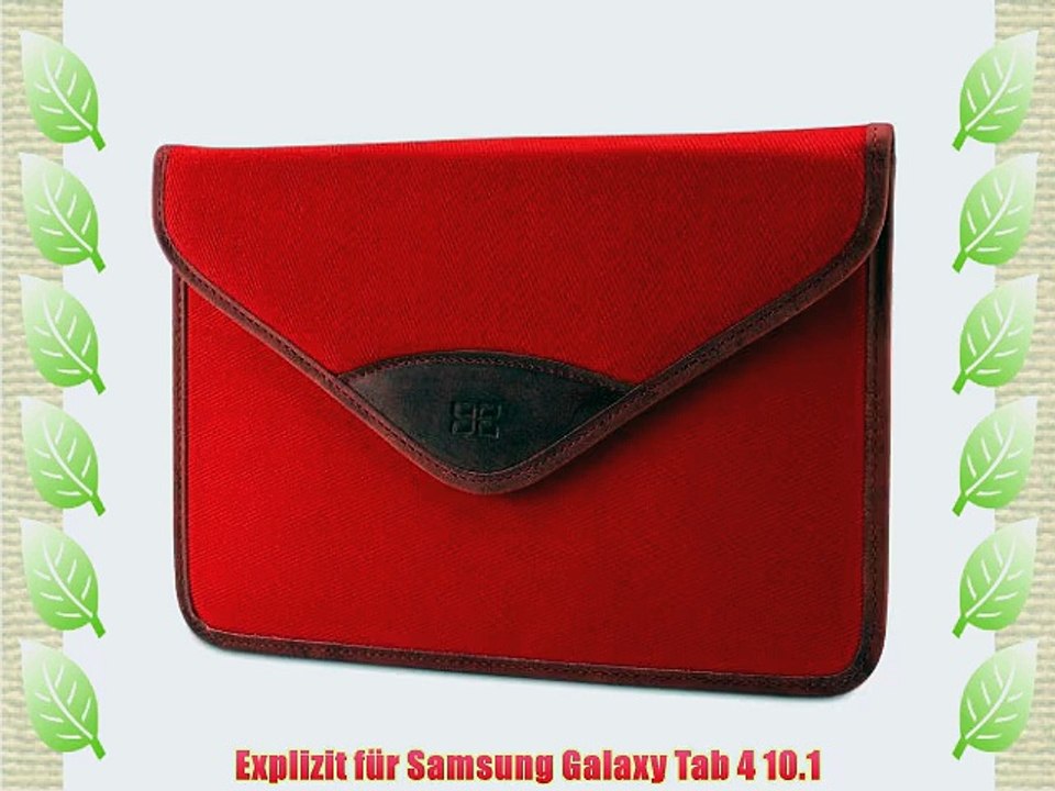 Bouletta Envelope Rot Samsung Galaxy Tab 4 10.1 Leder Canvas Tasche H?lle Book Case Cover Sleeve