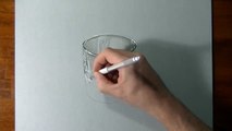 Drawing time lapse a whisky glass hyperrealistic art 2