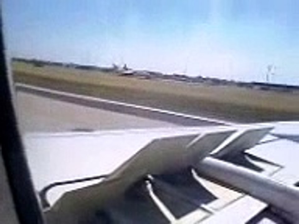 Landing at Ferihegy airport with a Malév airplane, Hungary.