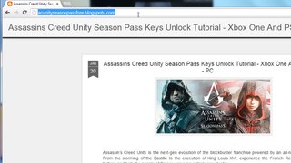 Assassins Creed unity Season Pass Keys Unlock Tutorial - Xbox One And PS4 - PC