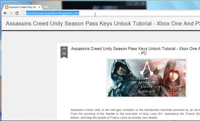 Assassins Creed unity Season Pass Keys Unlock Tutorial - Xbox One And PS4 - PC