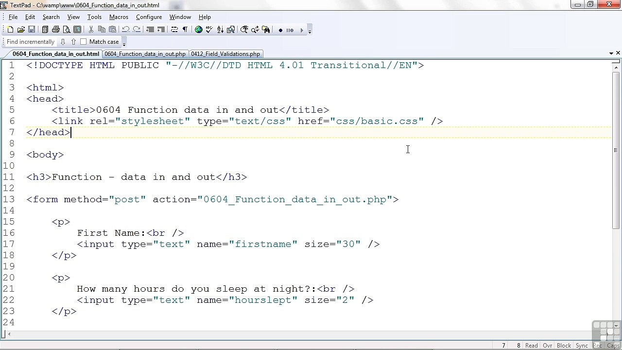 Web Design Functions That Receives Data And Returns A Value