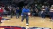 Fat guy trying to dunk off a trampoline at the Hawks game = awesome