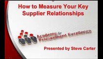 Supplier Relationship Management: How to measure key supplier relationships