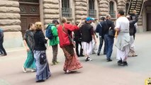 Ecstatic Hare Krishna Chanting outside the Swedish parliament