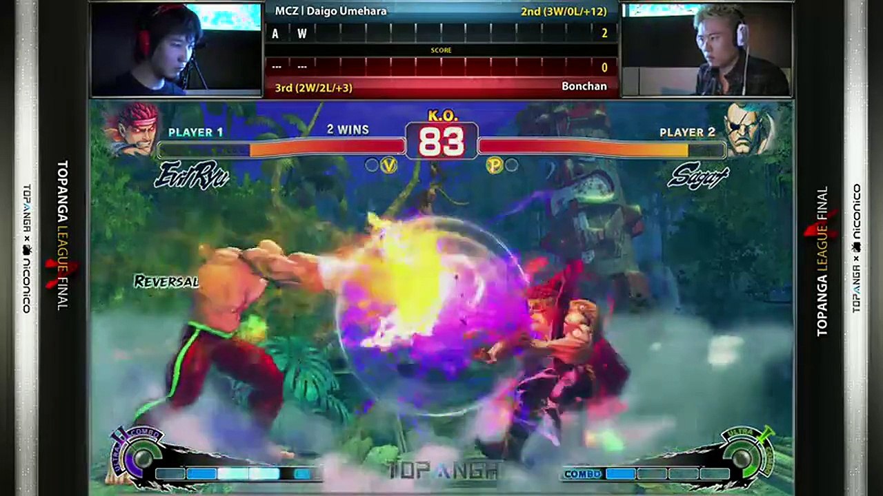 USF4 - Daigo Umehara (Evil Ryu) vs Bonchan (Sagat) - TL4A Round12 Battle3