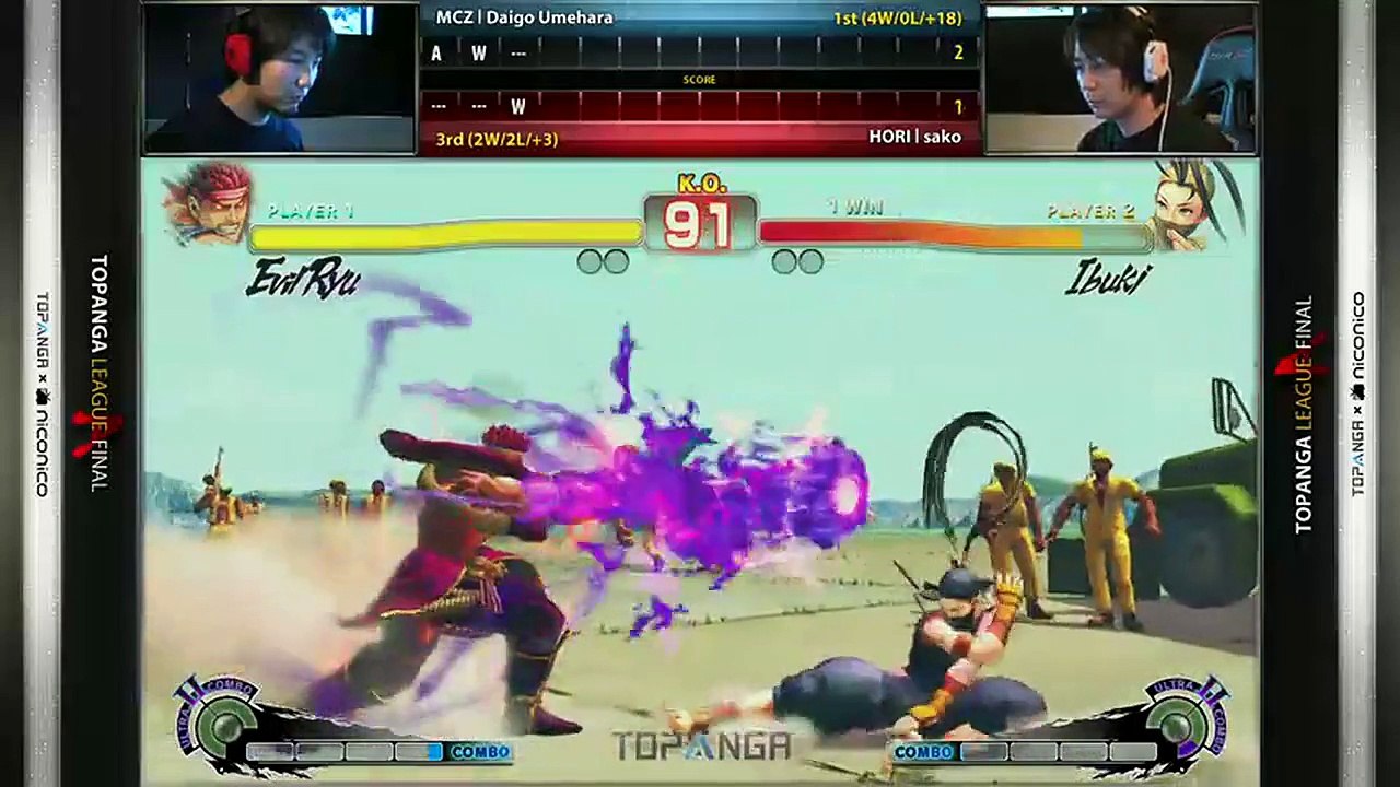 USF4 - Daigo Umehara (Evil Ryu) vs sako (Ibuki) - TL4A Round12 Battle5