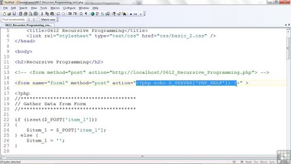 Web Design Recursive Programming