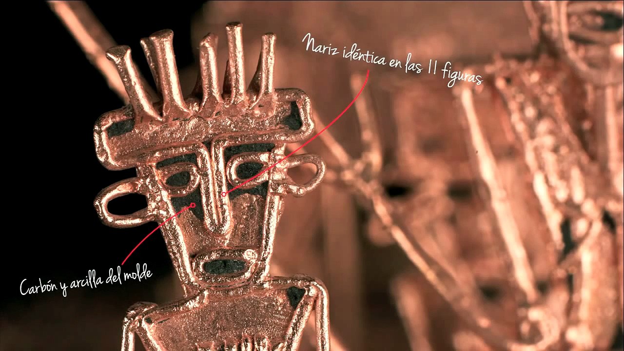 Detalles de la balsa muisca del Museo del Oro