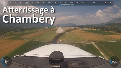 Atterrissage à Chambéry en Cessna avec communication ATC