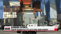 Exports and imports fall for 7th consecutive month in July